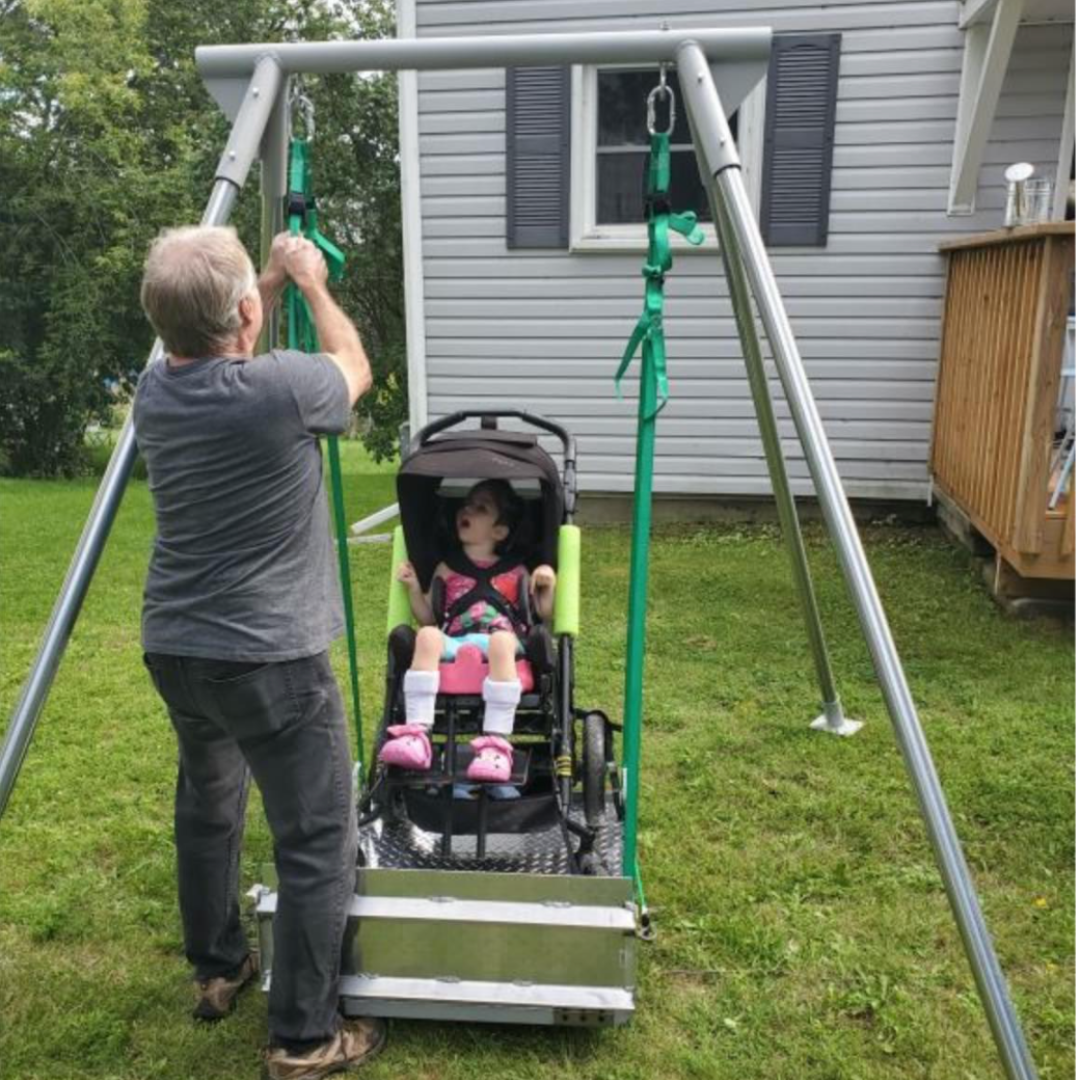 Wheelchair swing designed by Jim and Russ